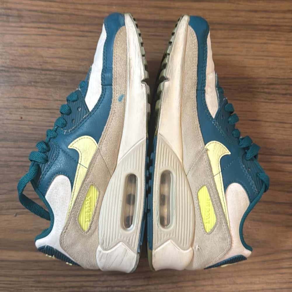 Kids Nike Air Max 90 LTR GS Trainers Turquoise/White - Picture 3 of 10